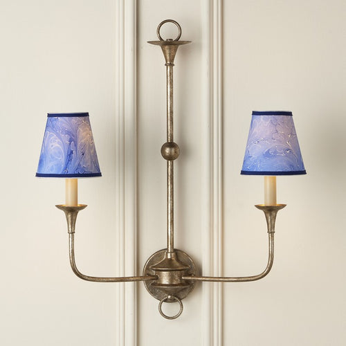 Currey And Company Marble Paper Tapered Chandelier Shade Blue