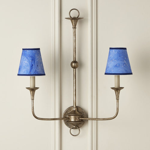 Currey And Company Marble Paper Tapered Chandelier Shade Blue