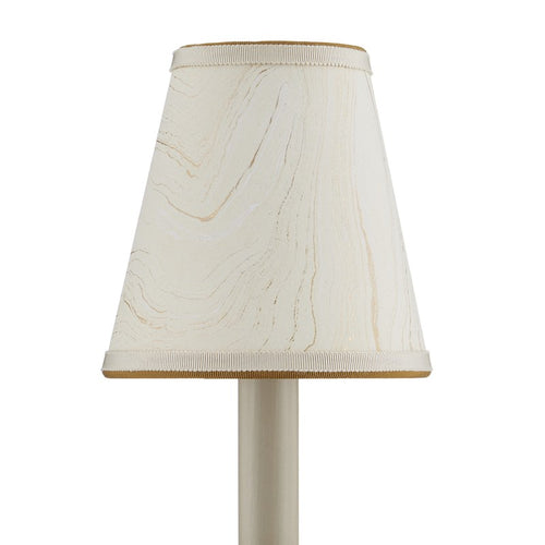 Currey And Company Marble Paper Tapered Chandelier Shade Cream/Gold