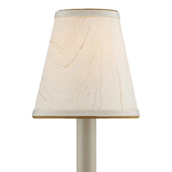 Currey And Company Marble Paper Tapered Chandelier Shade Cream/Gold