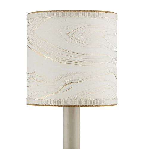 Currey And Company Marble Paper Drum Chandelier Shade Cream/Gold