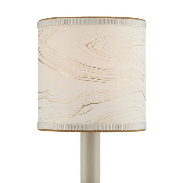 Currey And Company Marble Paper Drum Chandelier Shade Cream/Gold