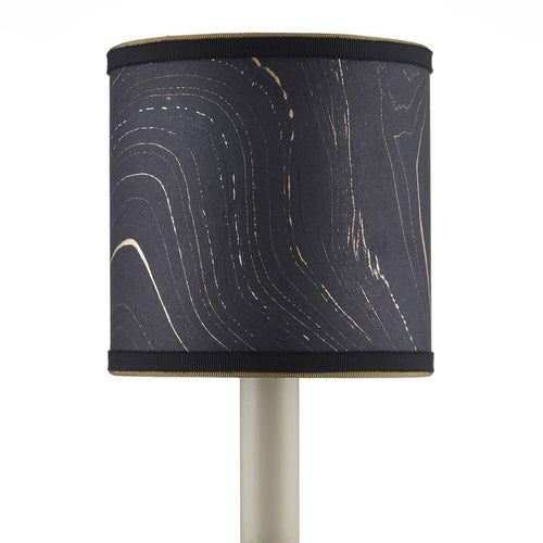 Currey And Company Marble Paper Drum Chandelier Shade Black/Gold/Silver