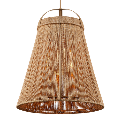 Currey & Company Parnell 27.75" Natural Rope 1 Light Pendant
