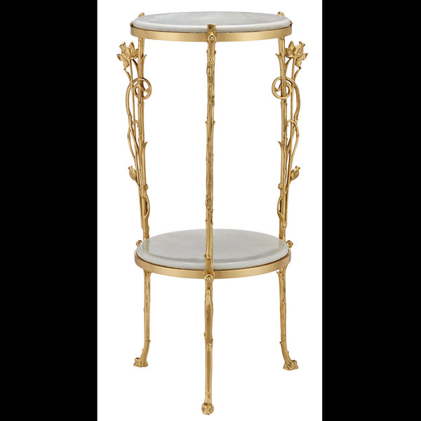 Currey & Company 28.5" Fiore Marble Accent Table