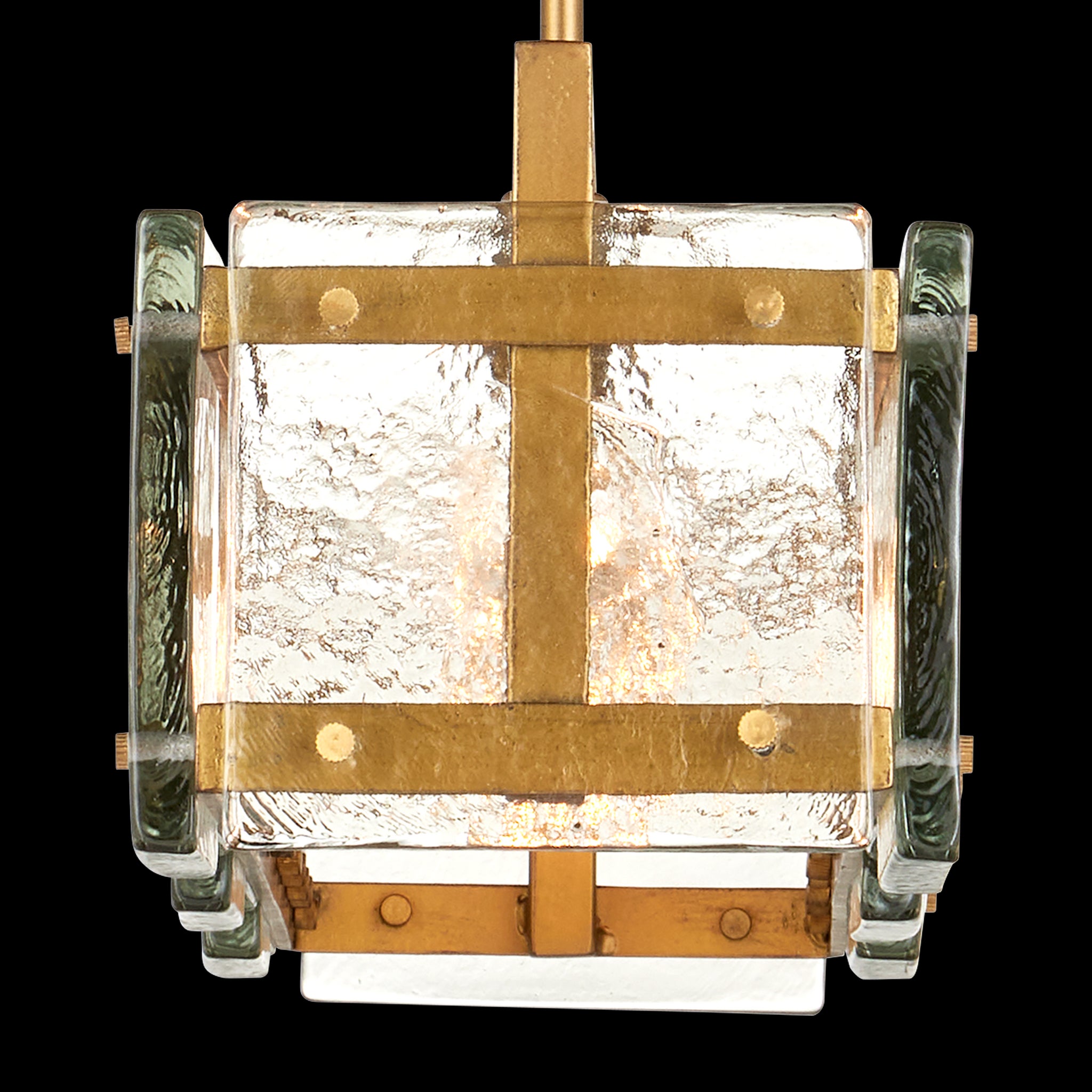 Currey & Company Countervail 39.5" Cast Glass 6 Light Rectangular Chandelier