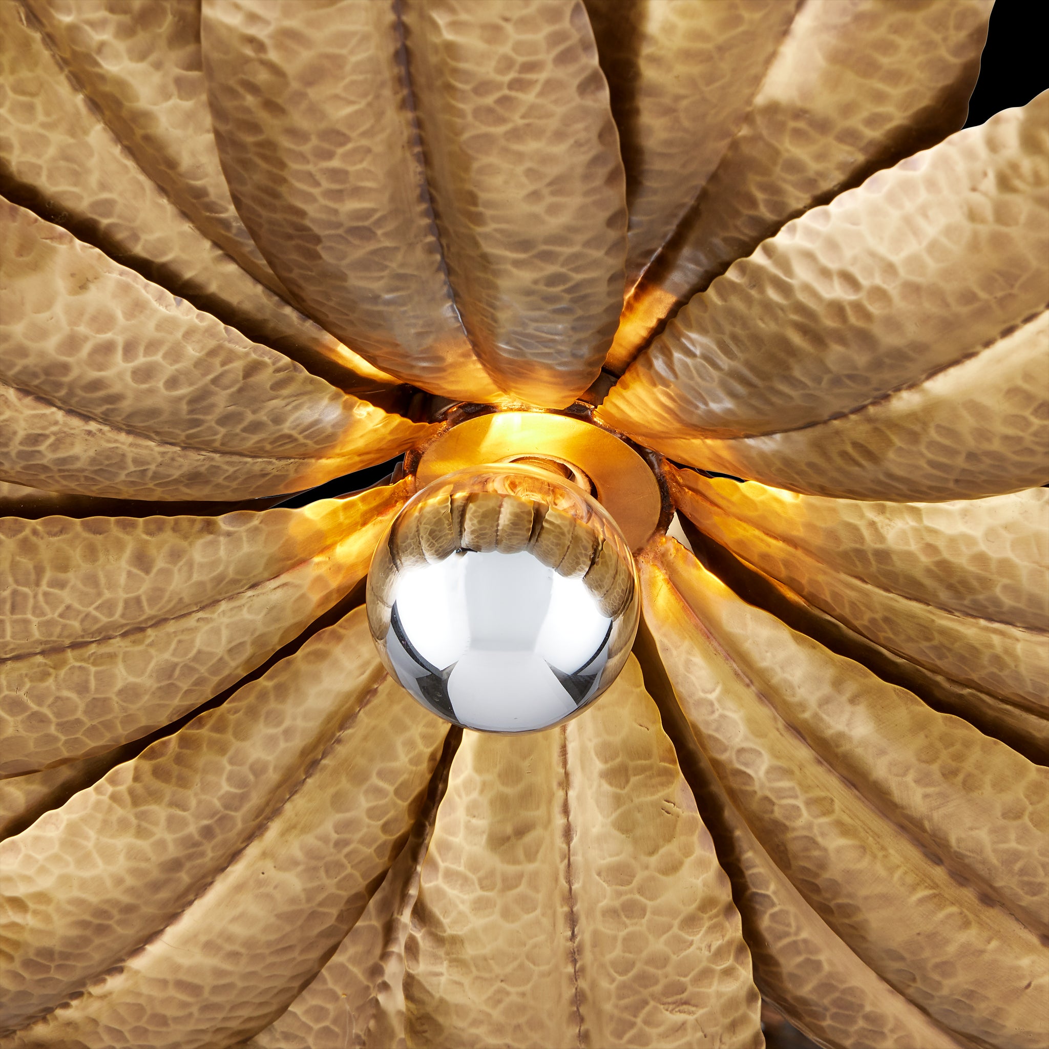 Currey & Company Alithea 45.25" 5 Light Brass Semi Flush Mount