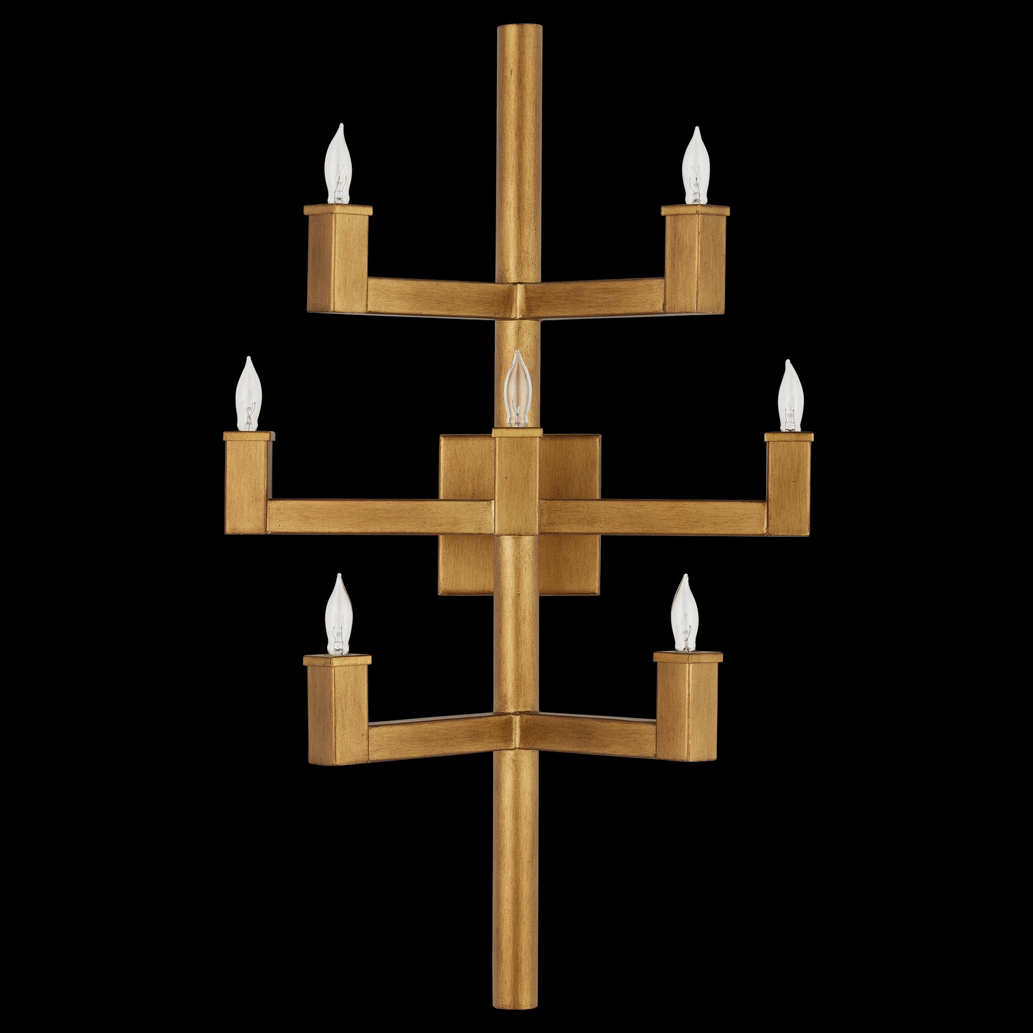 Currey & Company Andre Brass 7 Light Wall Sconce