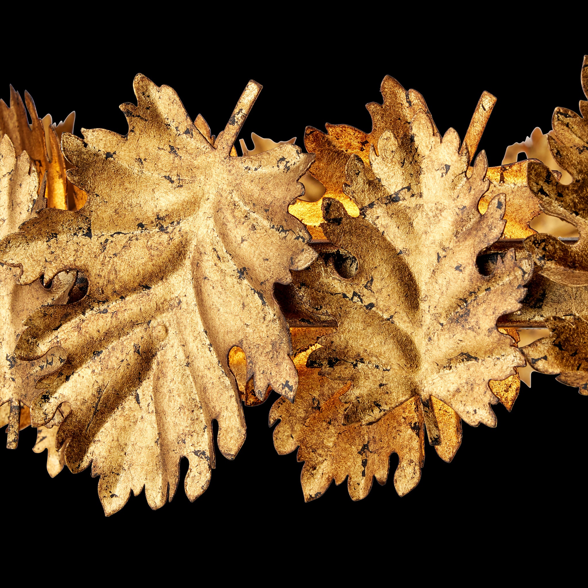 Currey & Company English Oak 32.5" Gold Leaf 1 Light Led Chandelier