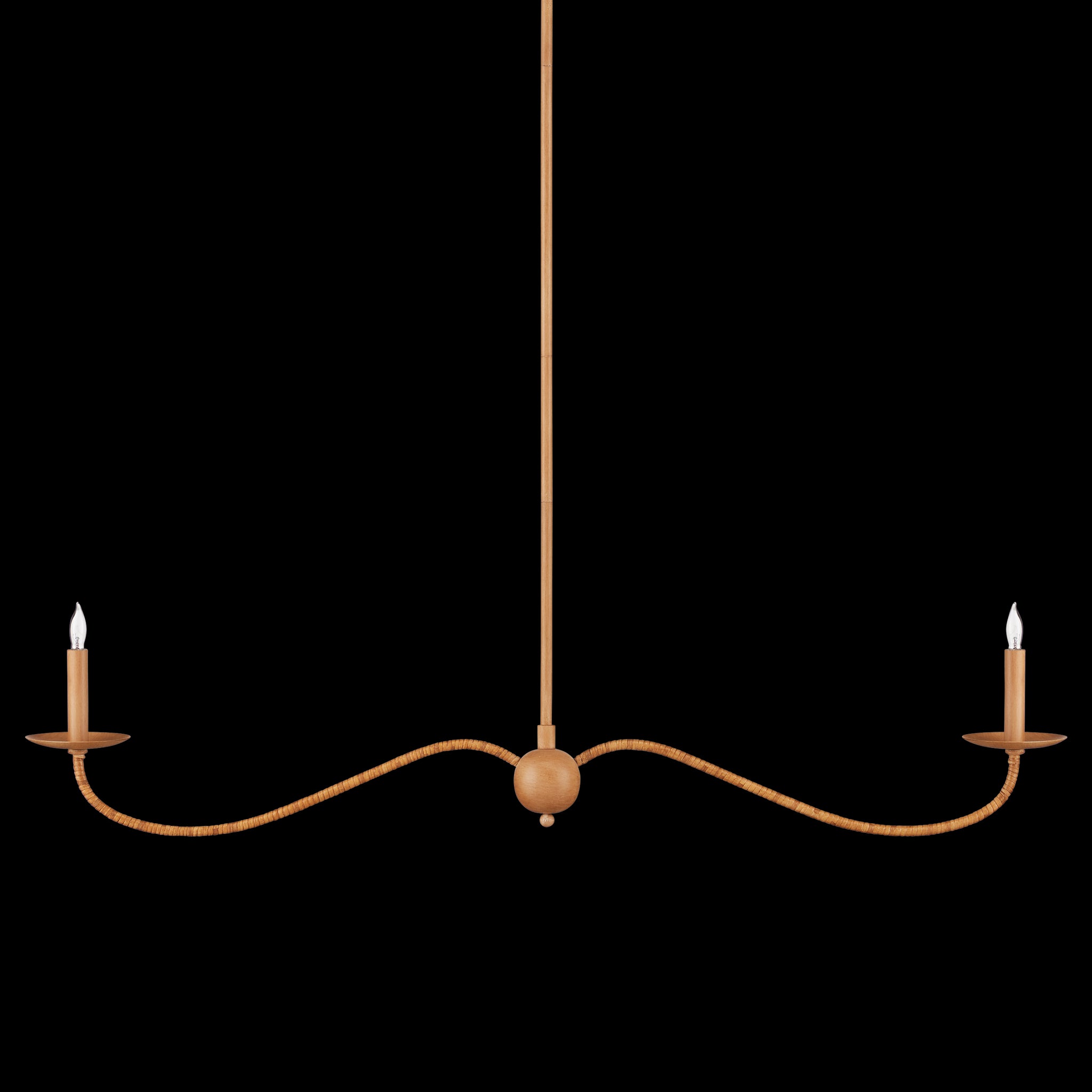 Currey & Company Saxon 43.25" Rattan 2 Light Linear Chandelier