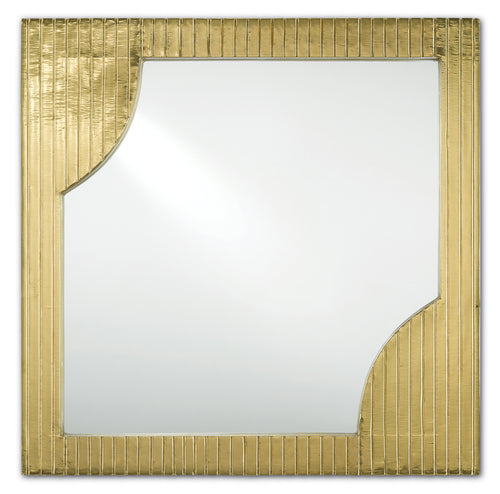 Morneau Brass Square Mirror by Currey and Company