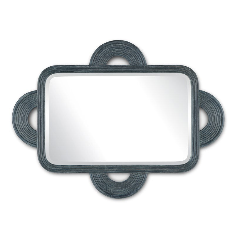 Currey And Company Santos Vintage Navy Rectangular Mirror