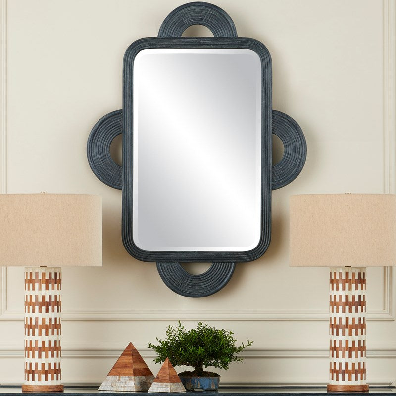 Currey And Company Santos Vintage Navy Rectangular Mirror