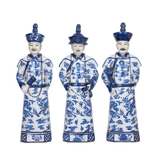 Blue And White Qing Emperors Of 3 Generations Large Set By Legends Of Asia