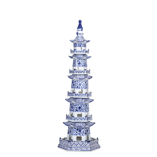 Blue And White Pagoda 5 Tier Twisted Vine Motif By Legends Of Asia