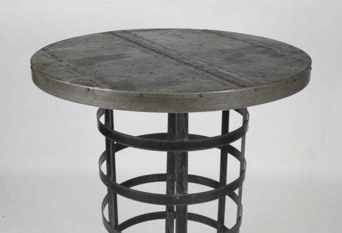 Zentique Recycled Metal Bar Table Distressed Metal