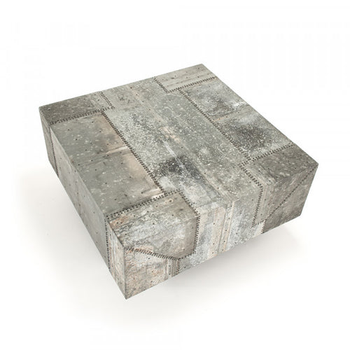 Zentique Stanley Recycled Coffee Table Rustic Galvanized Tin