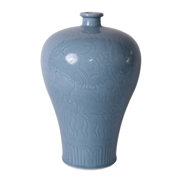 Celadon Fish Plum Vase By Legends Of Asia