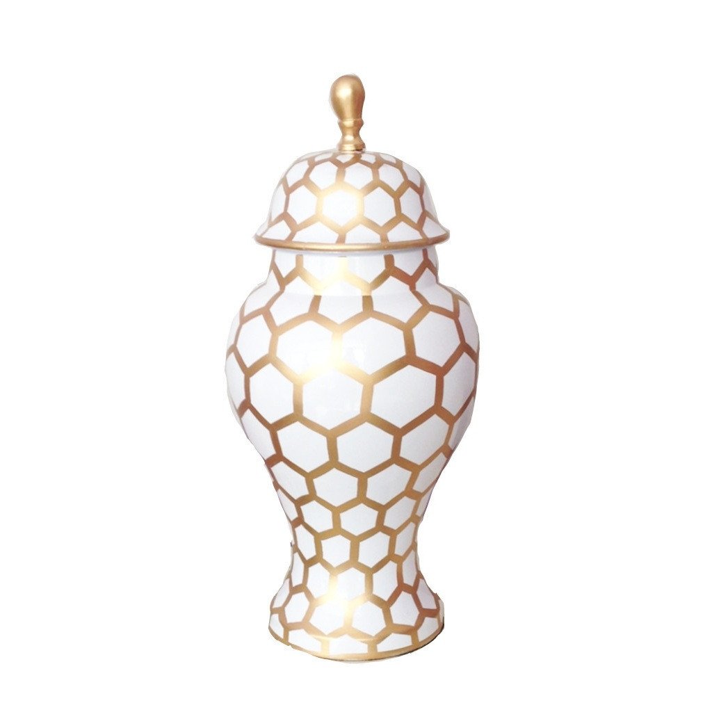 Small Metal Ginger Jar by Dana Gibson