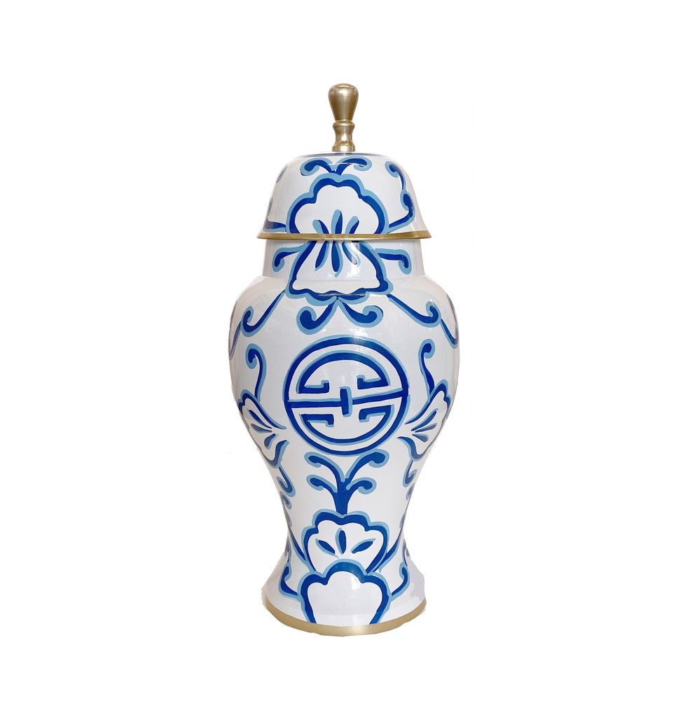 Dana Gibson Sultan Ginger Jar Blue/White