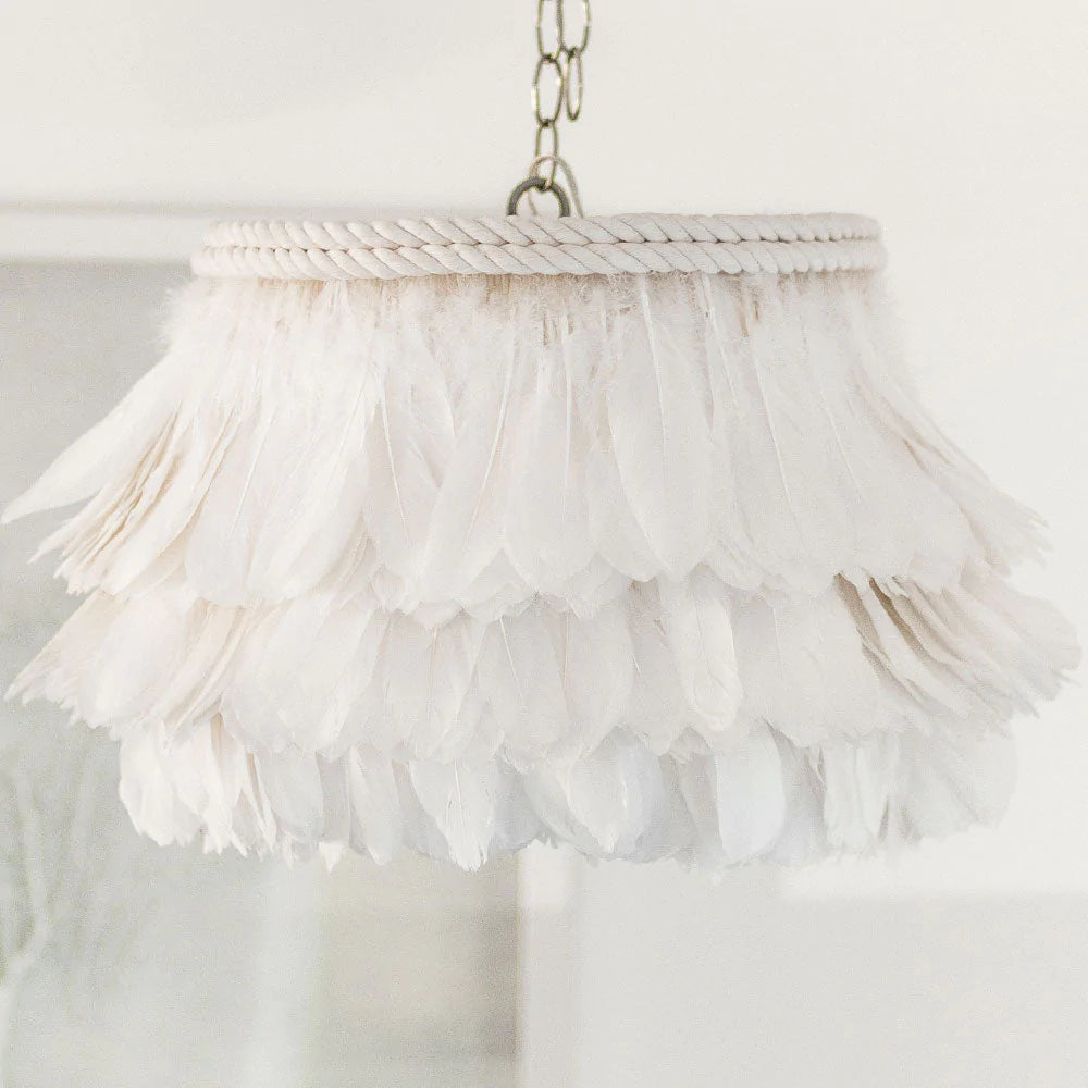 Jamie Dietrich White Feather Pendant Chandelier
