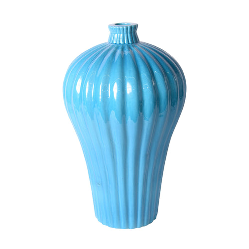 Fluted Plum Vase Turquoise By Legends Of Asia