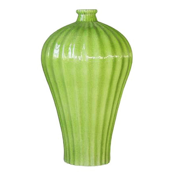 Fluted Plum Vase Lime Green By Legends Of Asia