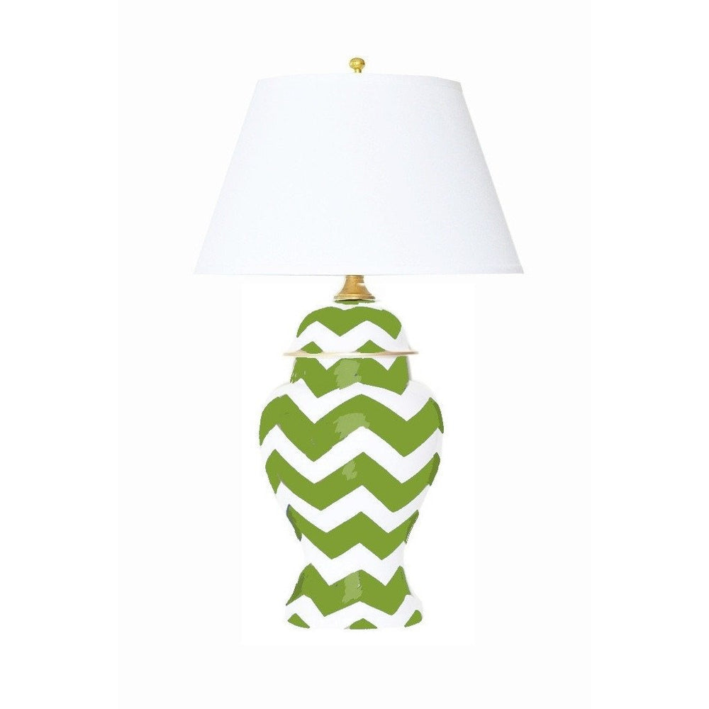 Dana Gibson Bargello Lamp in Green, Large