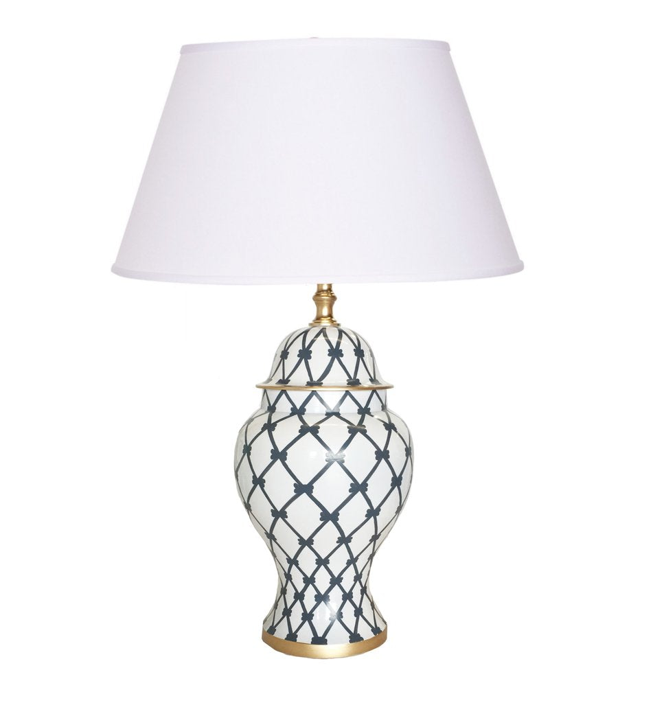 Dana Gibson French Twist Table Lamp, Gray