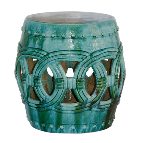 Rope Garden Stool L Turquoise By Legends Of Asia