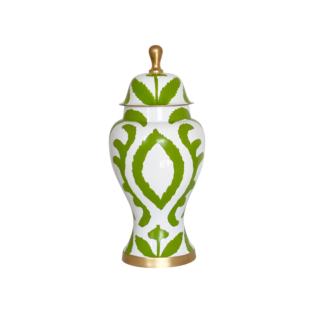 Dana Gibson Green Ikat Ginger Jar