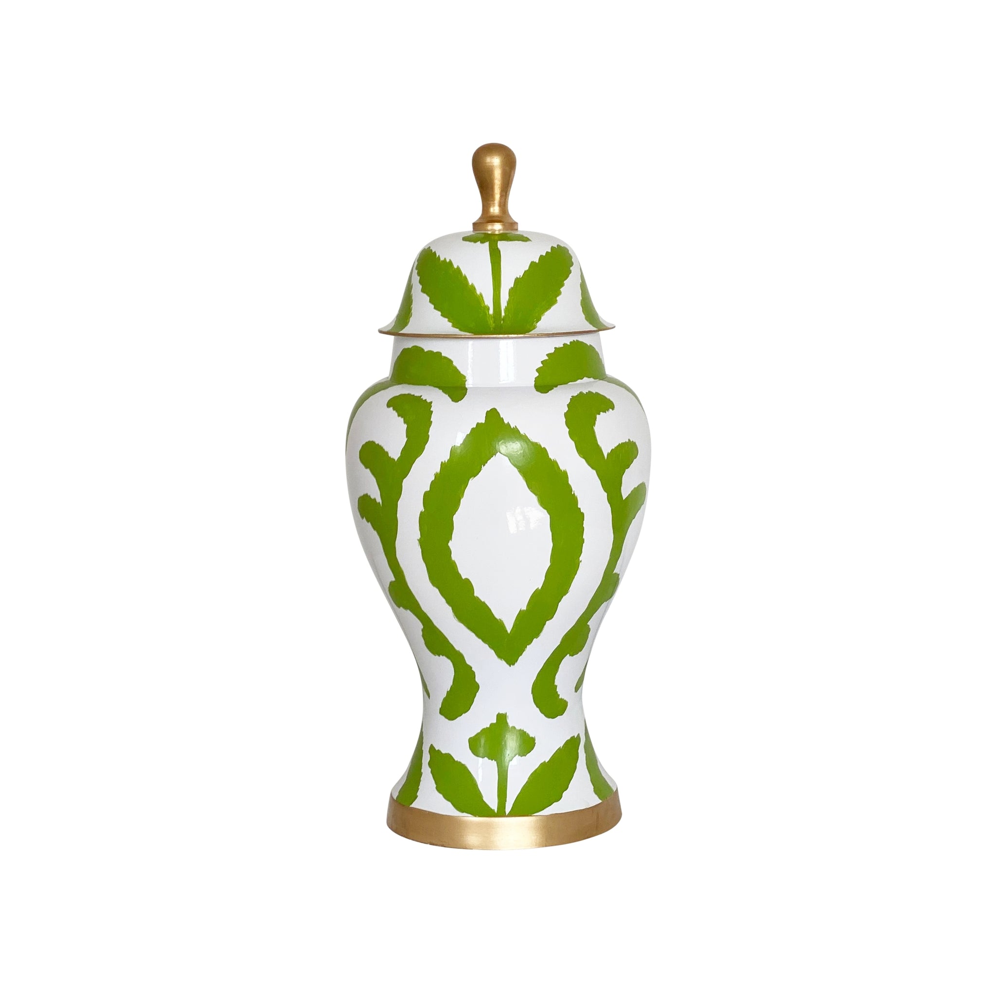 Dana Gibson Green Ikat Ginger Jar