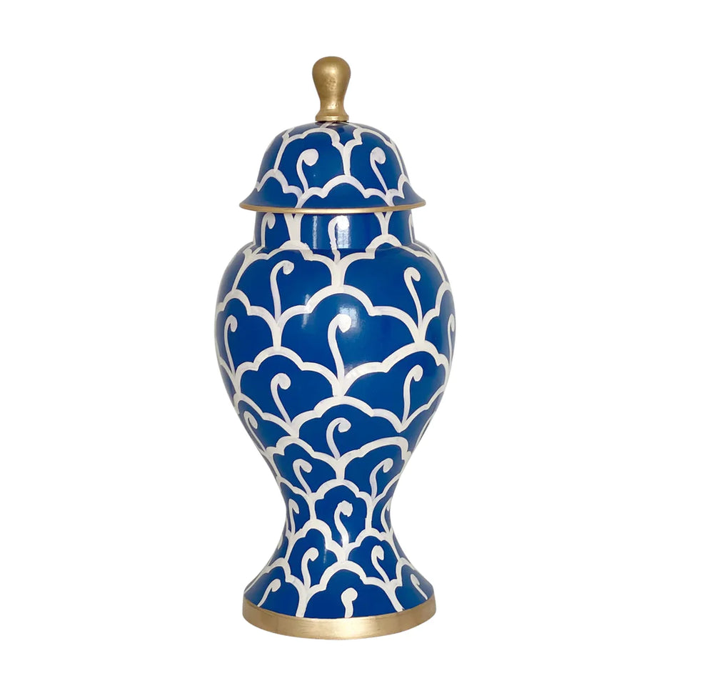 Medium Ginger Jar, Kimono in Navy Blue by Dana Gibson