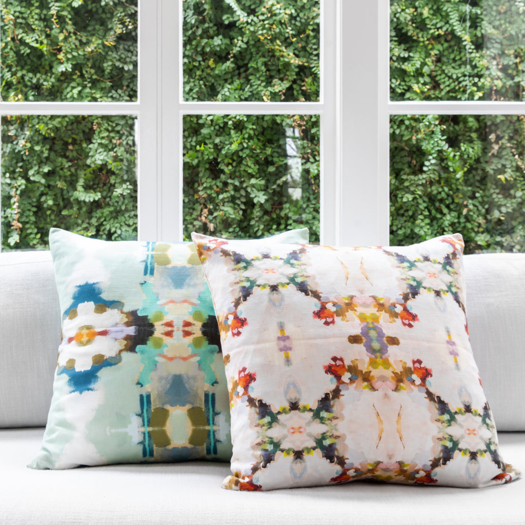 Laura Park Orchid Blossom Linen Cotton Pillow