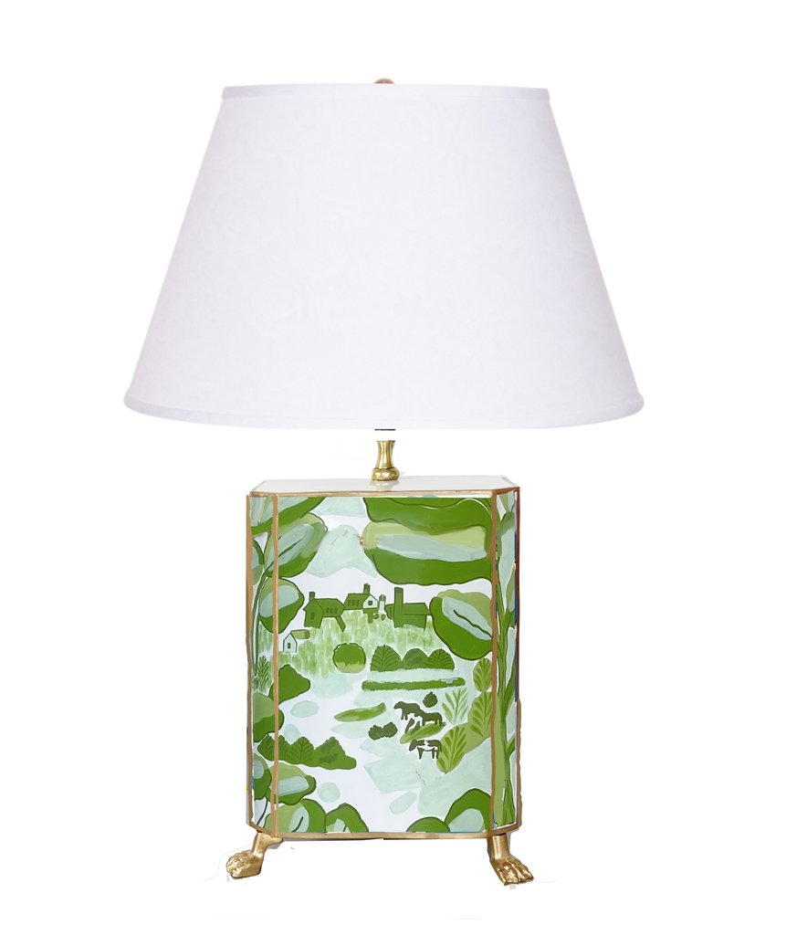Dana Gibson Bristow Claw Foot Lamp, Green