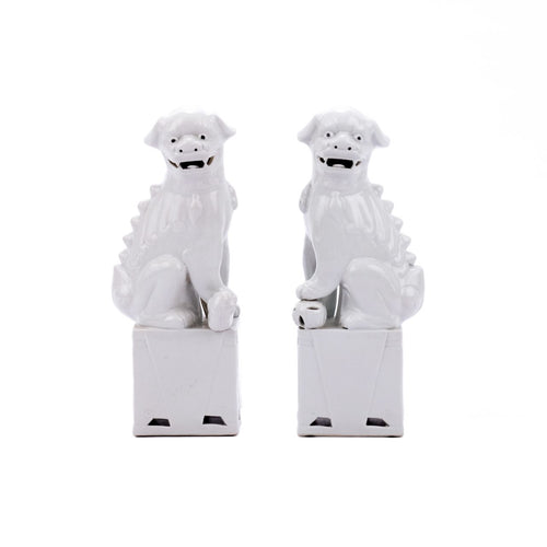 Sitting Foo Dog Pair White L By Legends Of Asia