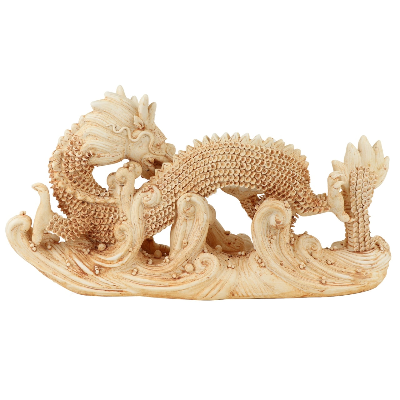 Distressed White Sea Dragon Statue By Legends Of Asia