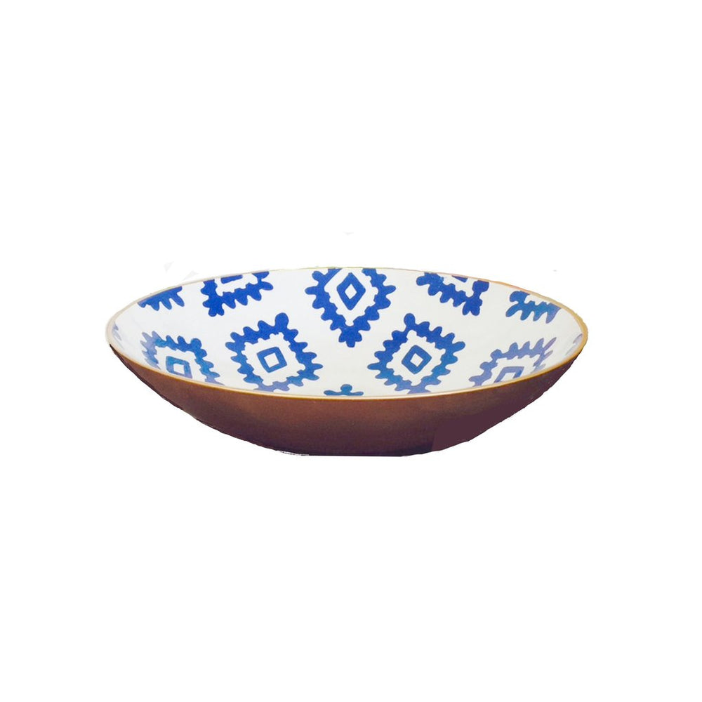 Block Print Decorative Bowl in Blue by Dana Gibson