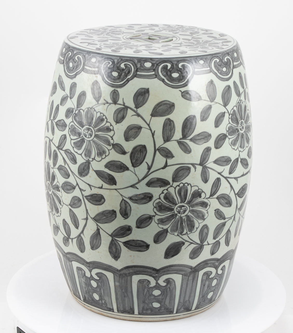 Black Peony Vine Village Garden Stool By Legends Of Asia