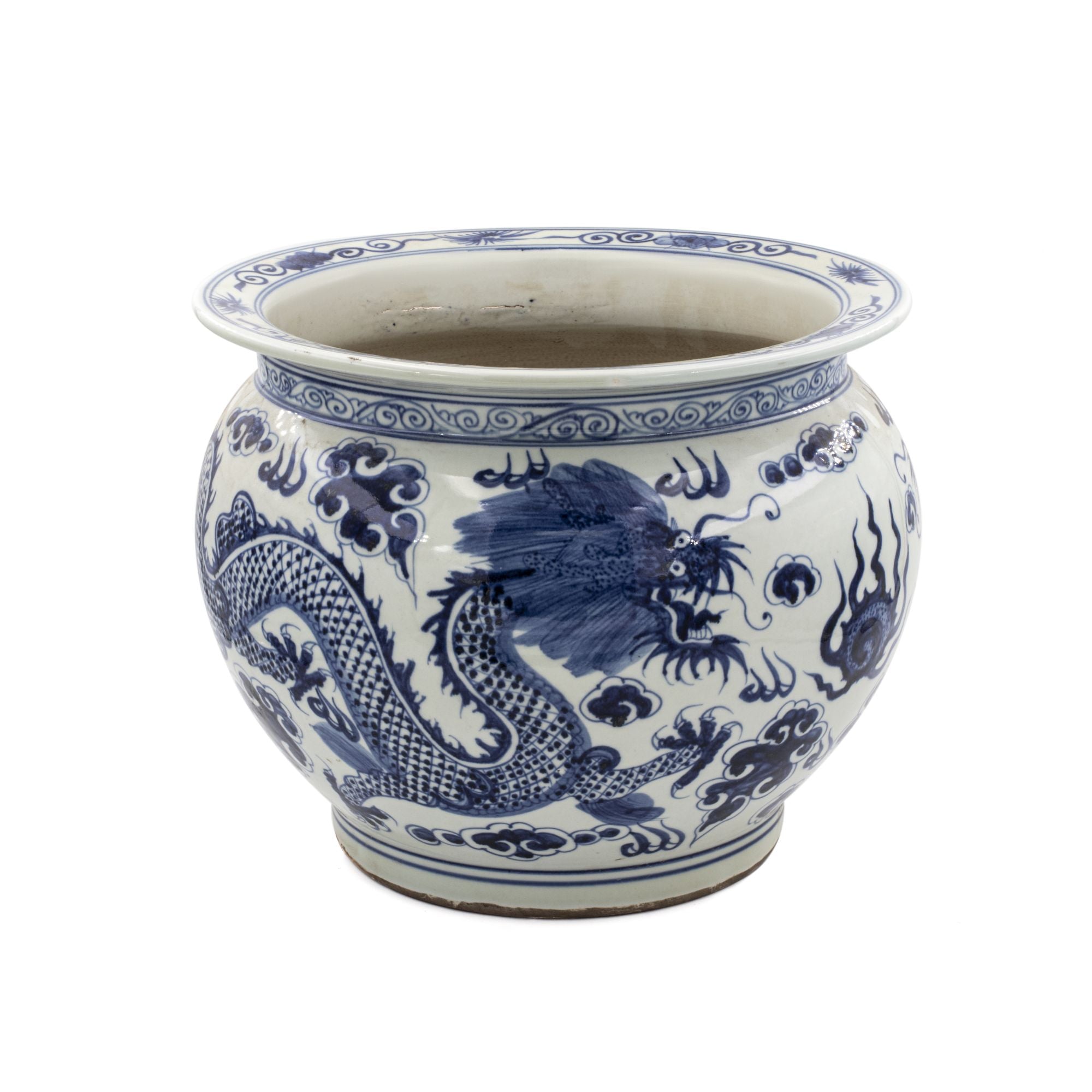 chinese dragon plant pot Blue And White Porcelain Pot Planter Dragon Motif By Legends Of Asia