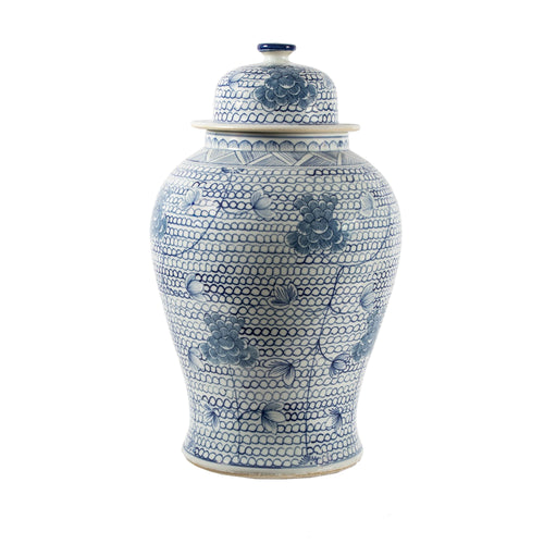 B&W Chain Temple Jar Small By Legends Of Asia
