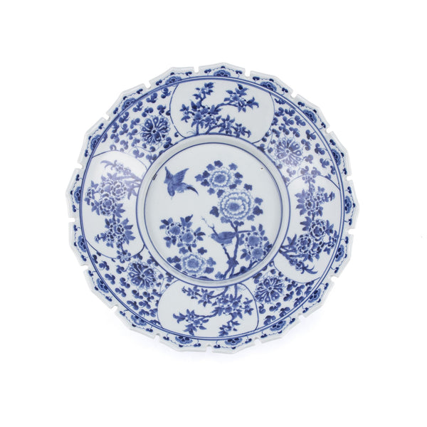 Blue And White Jagged Rim Peony Bowl By Legends Of Asia