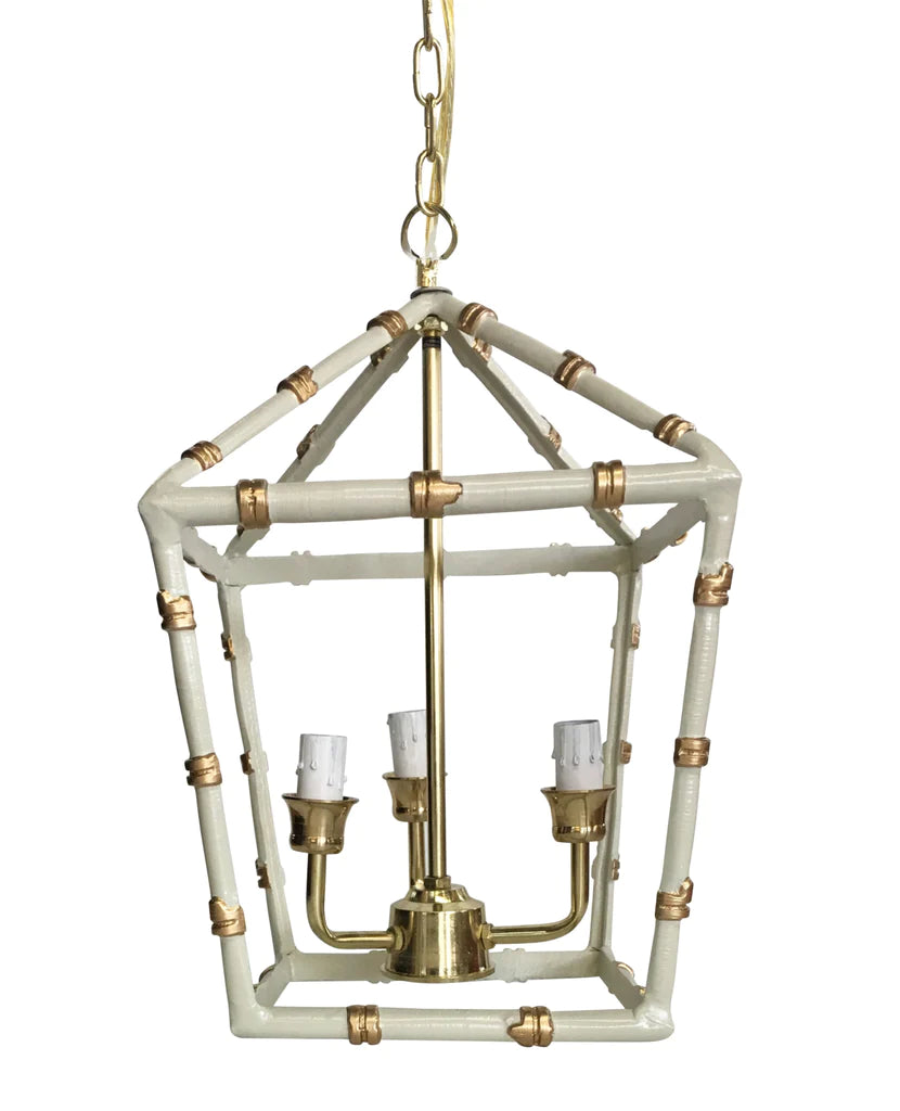 Dana Gibson Bamboo Gray Lantern Chandelier