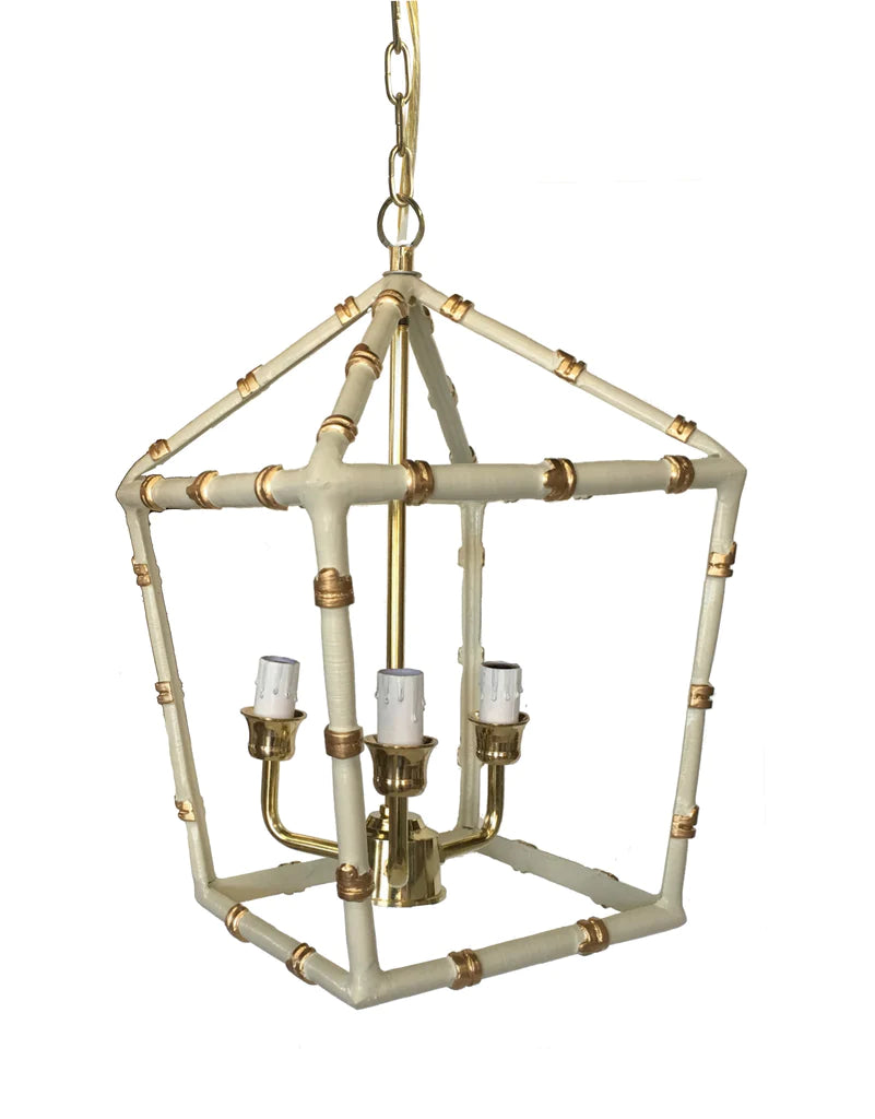 Dana Gibson Bamboo Gray Lantern Chandelier