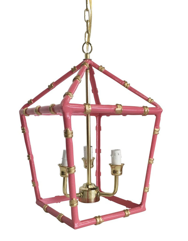Dana Gibson Bamboo Lantern Light in Pink - Ivy Home