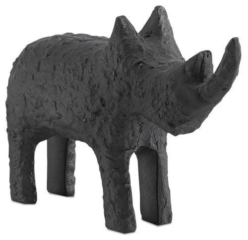 Currey And Company Kano Black Large Rhino