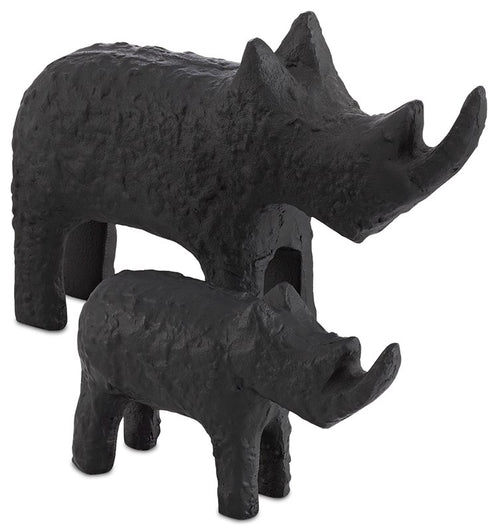 Currey And Company Kano Black Large Rhino