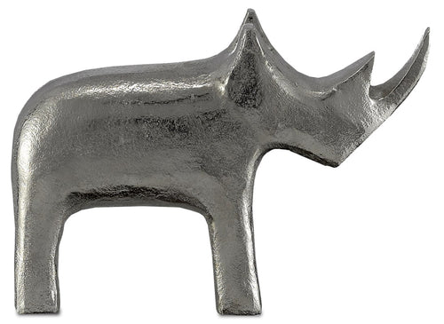 Currey And Company Kano Silver Large Rhino