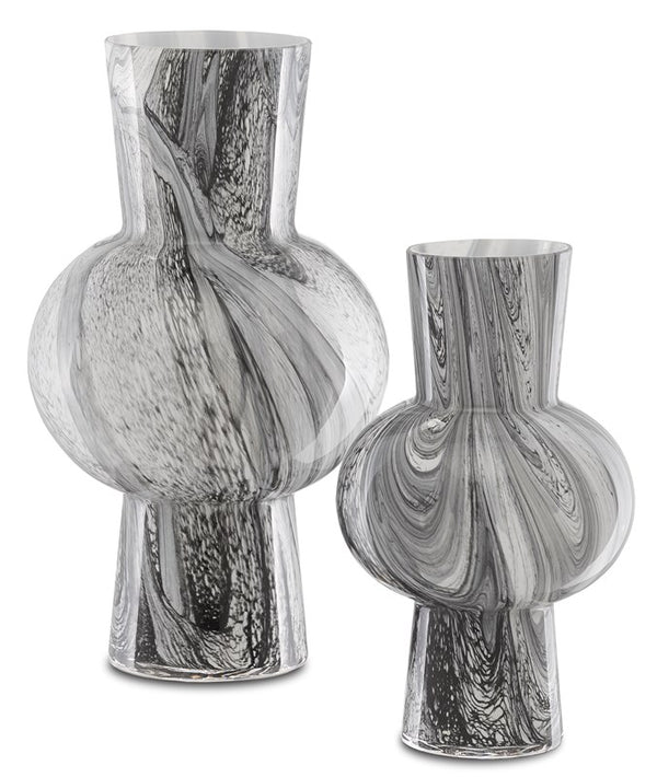 Currey And Company Stormy Sky Glass Vase Set Of 2