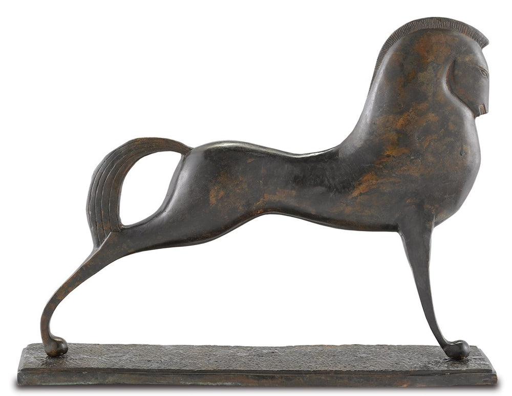 Assyrian Horse Bronze by Currey and Company
